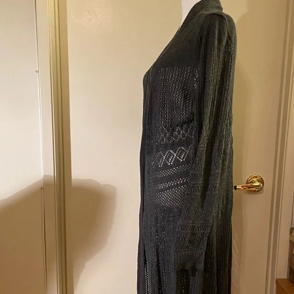 Grey Long Open Duster XL - Picture 2 of 9